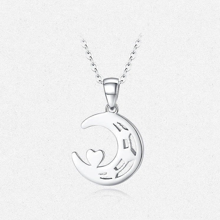 Pt950 Platinum Moon Love Heart Pendant