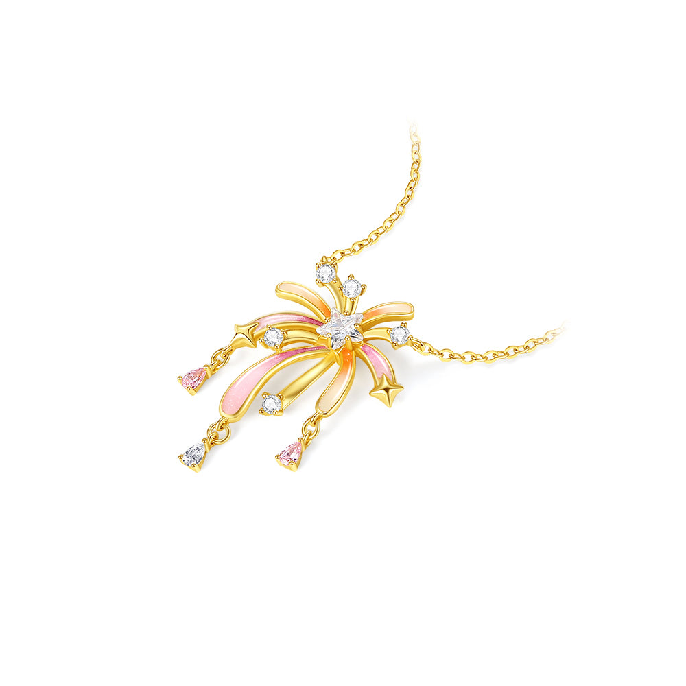 [Pre-sale] S925 Silver Luminous Enamel Romantic Fireworks Necklace