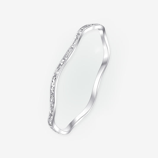 Silver Wave Crushed Ice Bangle