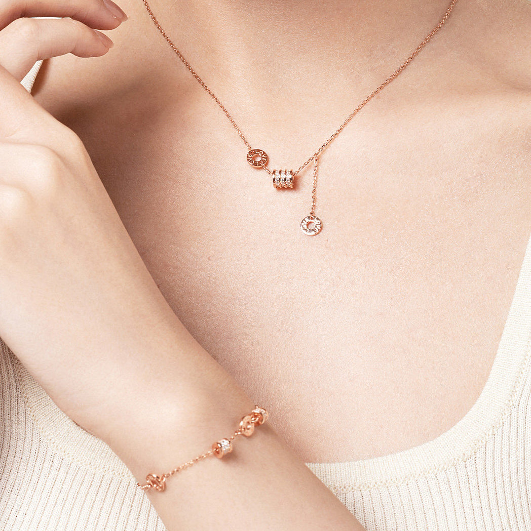 Rose Gold Plated Silver Small Waist Necklace