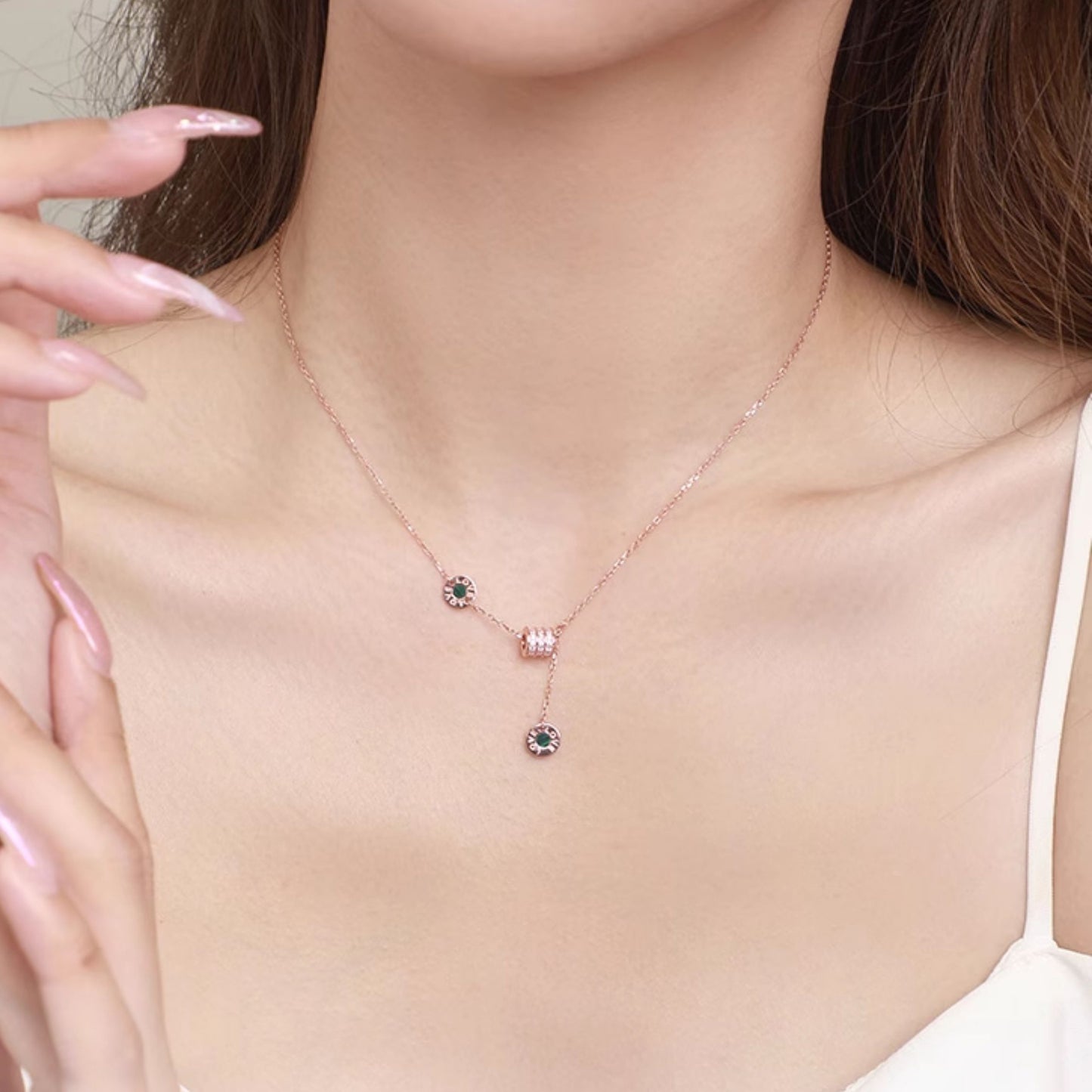 [Pre-sale] S925 Silver Malachite Onyx Dopamine Small Waist Necklace