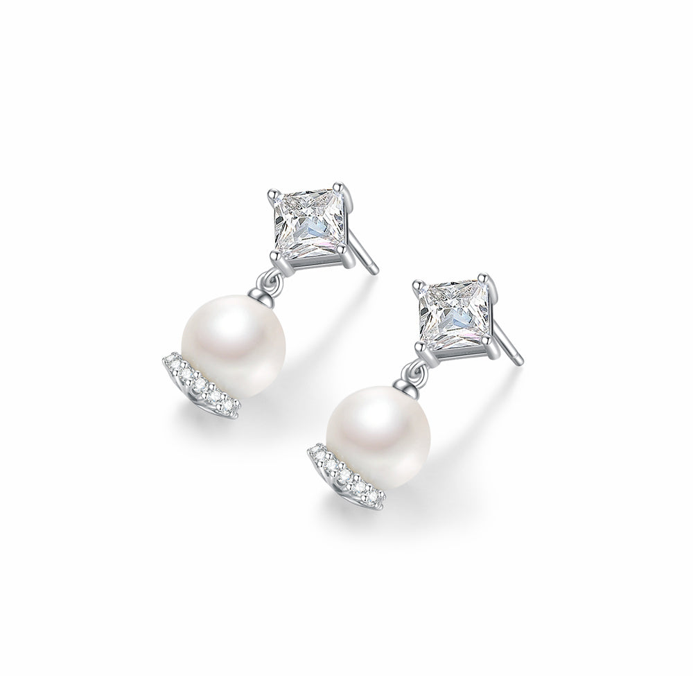 S925 Silver Pearl Lily of the Valley Earrings