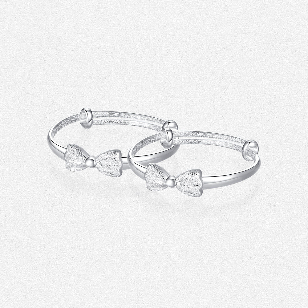 Silver Bow-knot Newborn Baby Child Bracelet