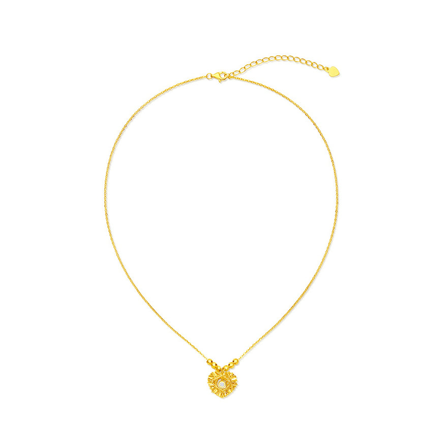 S925 Silver Hollow Brushed Heart Necklace