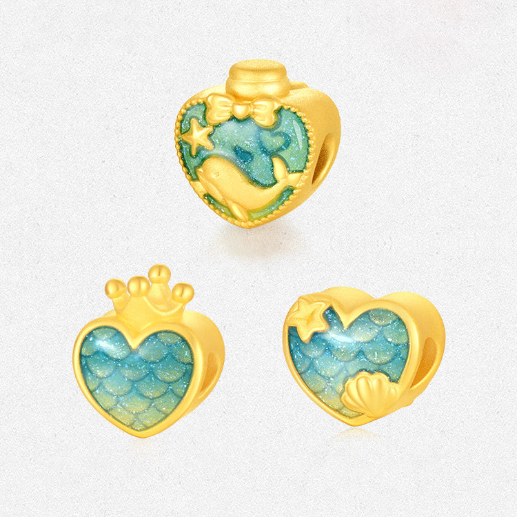 First Series 24K Gold Luminous Enamel Ocean Legend Charm Set