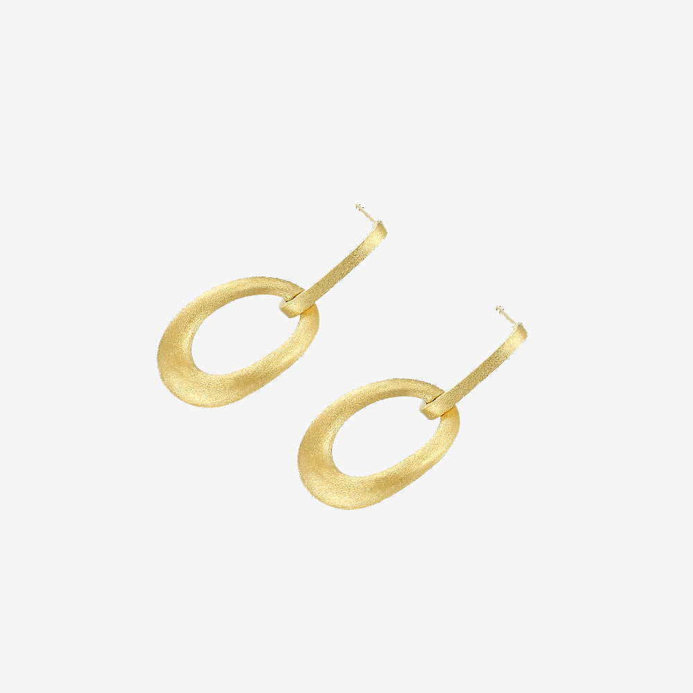 S925 Silver Yellow Hoop Dangling Earrings