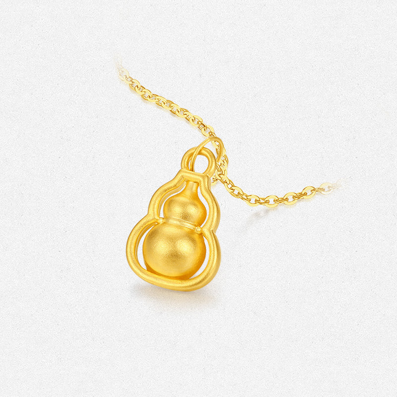 24K Gold Ruyi Fortune Gourd Pendant