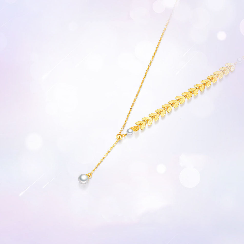 S925 Silver Pearl Wheat of Ear Necklace