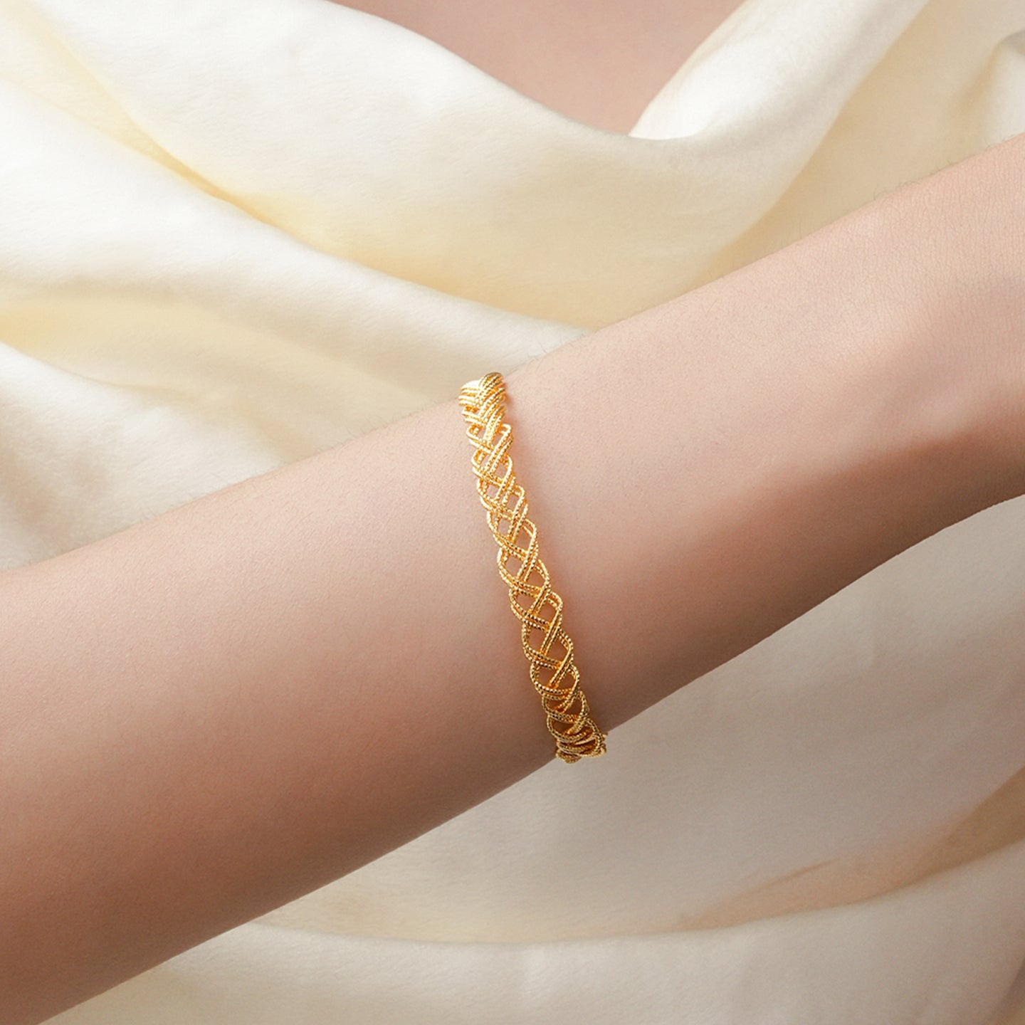 [Pre-sale] Silver Wide Twisted Braided Bracelet