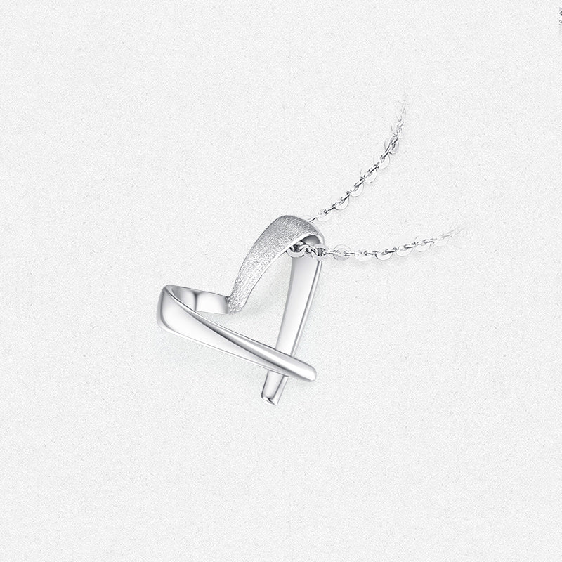 Pt950 Platinum Ribbon Heart Pendant