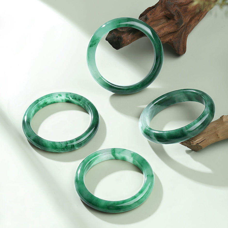 Natural African Green Jade Bangle