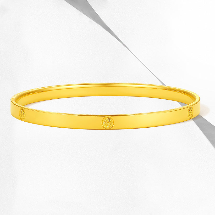 24K Gold Aurora Gold Craftsmanship Glossy Bangle