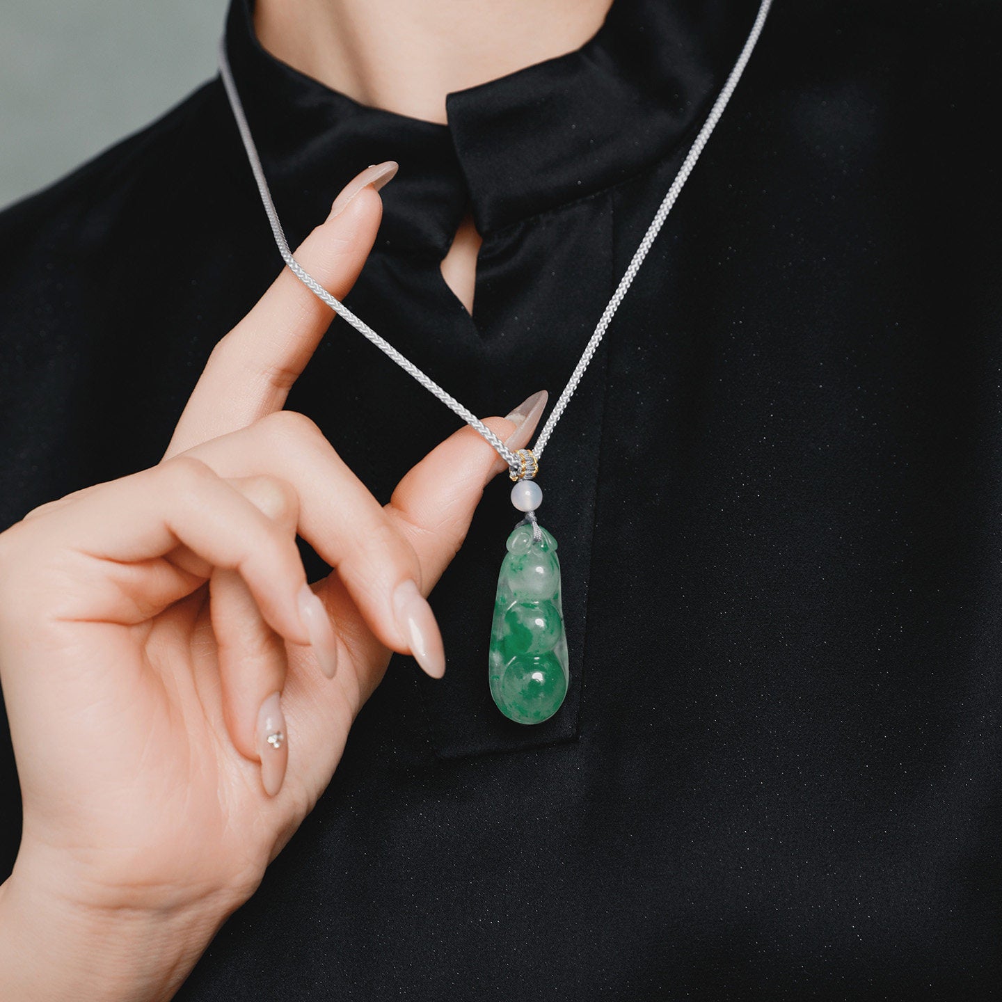[Pre-sale] Natural African Green Jade Happiness Bean Necklace