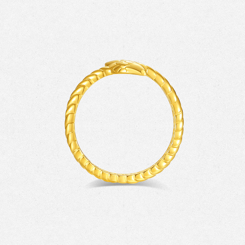 24K Gold Snake Open Ring