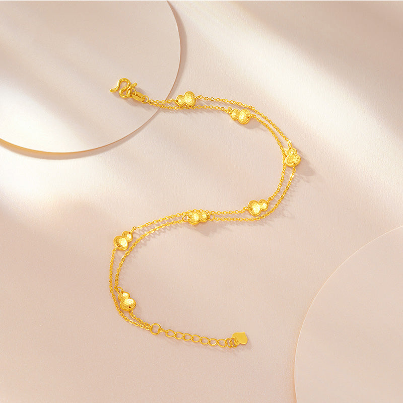 24K Gold Longevity Gourd Double Layer Bracelet