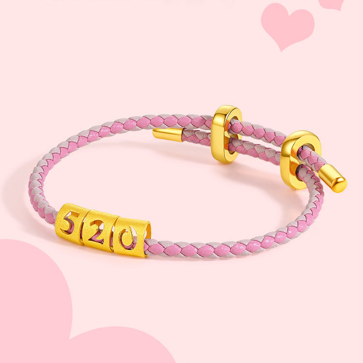 24K Gold I Love You Forever 520 1314 Couple Charm