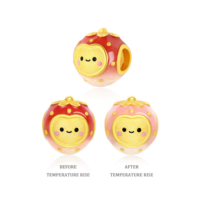 24K Gold Temperature Color Changing Enamel Fun Fruit Charm