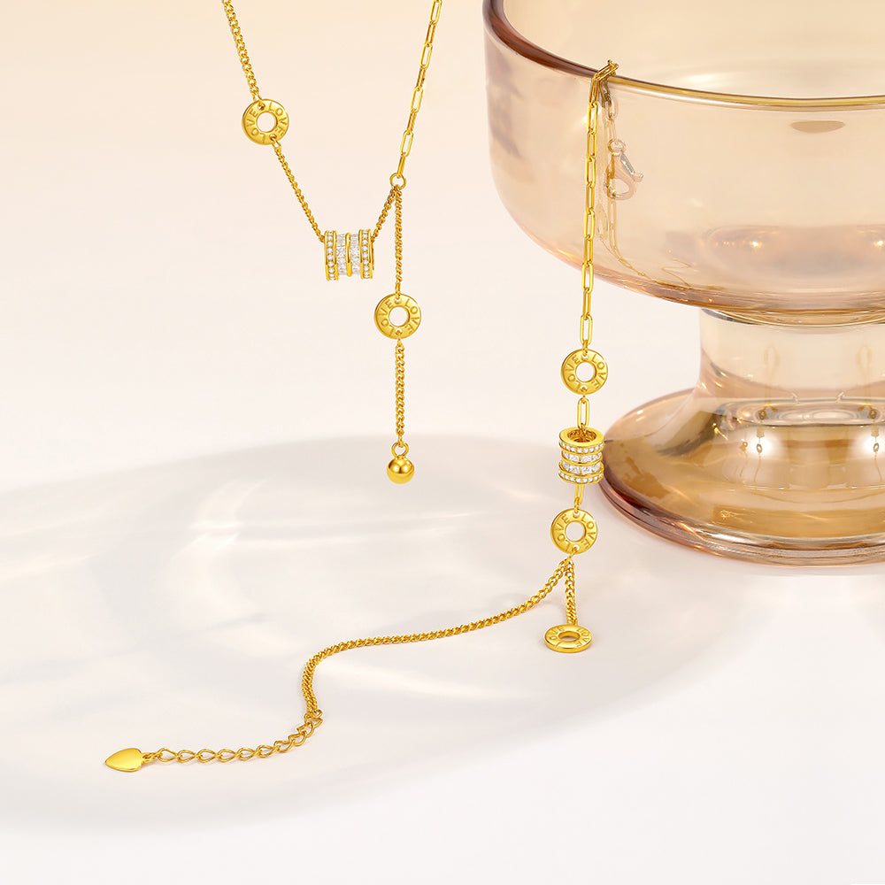 [Pre-sale] S925 Silver Zircon Small Waist Barrel Necklace