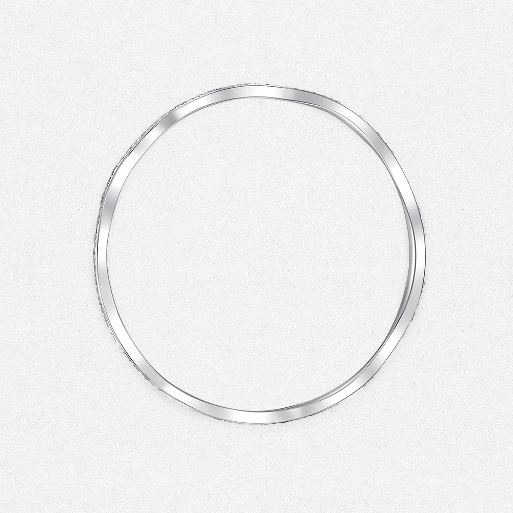 S990 Silver Wave Crushed Ice Bangle