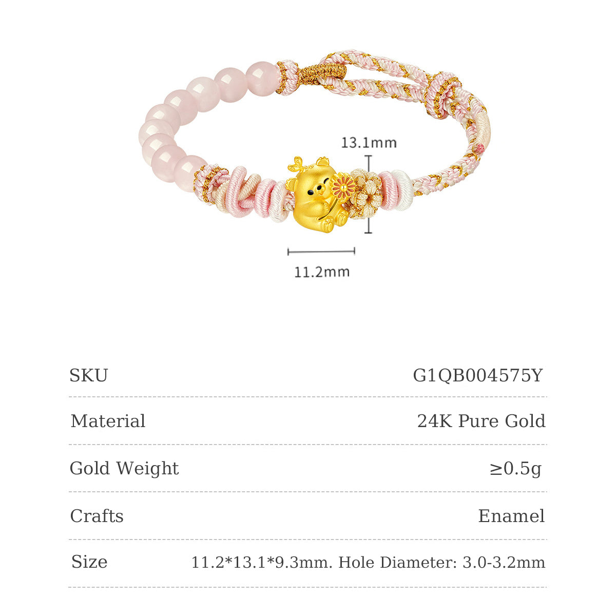 [Pre-sale] 24K Gold Enamel Sprout Bear Charm