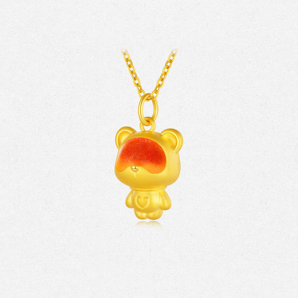 [Pre-sale] First Series 24K Gold Temperature-changing Enamel Love You Bear Pendant