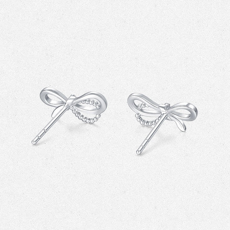 Pt950 Platinum Rope Bow Knot Earrings