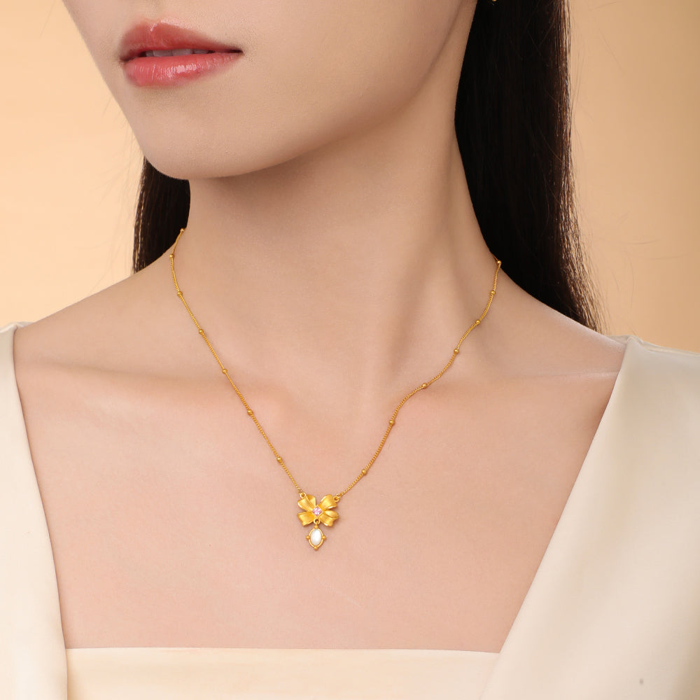 [Pre-sale] S925 Silver Ribbon Bow Knot Jewelry Set - Earrings Necklace