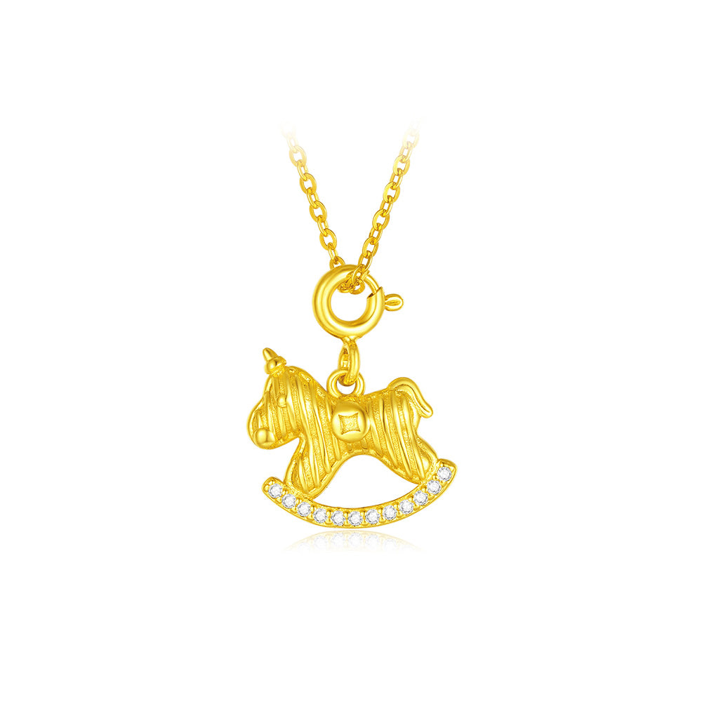 [Pre-sale] S925 Silver Zircon Rocking Horse Pendant