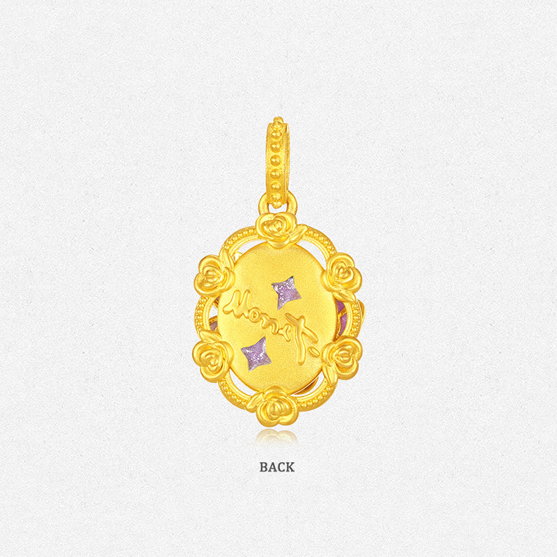 [Pre-sale] Monet Garden Series 24K Gold Diamond Luminous Enamel Vintage Rose Butterfly Pendant