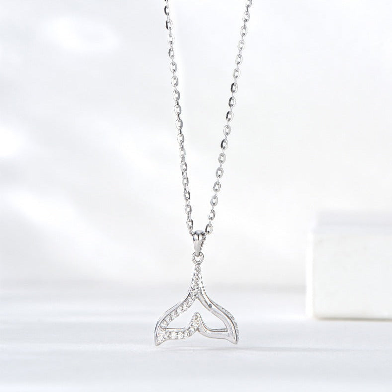 925 Silver Zircon Fishtail Necklace