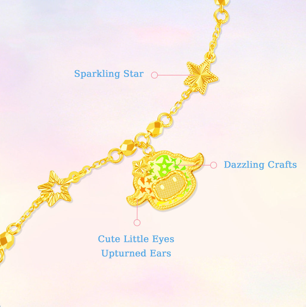 Baudelaire Sheep & Friends Co-branded Series 24K Gold Sparkling Sheep Bracelet
