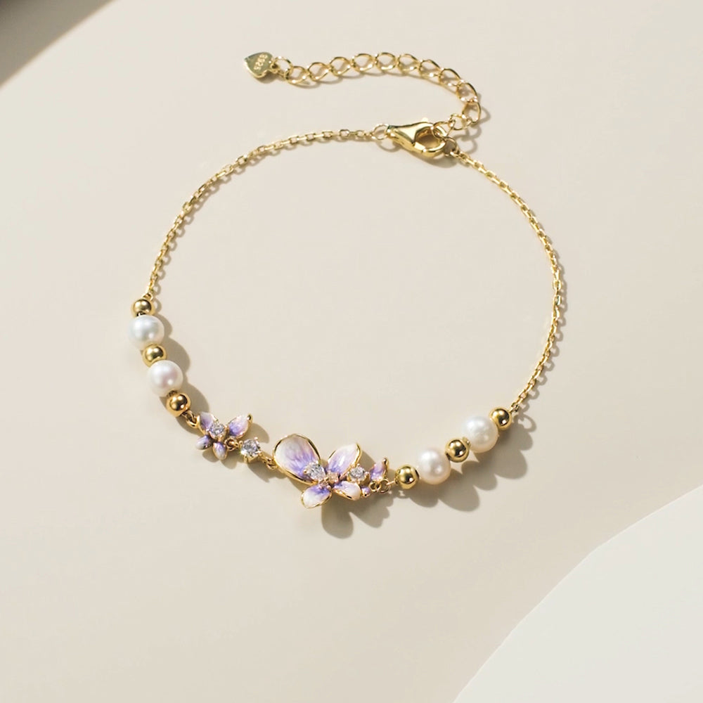[Pre-sale] S925 Silver Pearl Wisteria Flower Shining Jewelry set