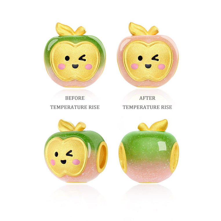 24K Gold Temperature Color Changing Enamel Fun Fruit Charm