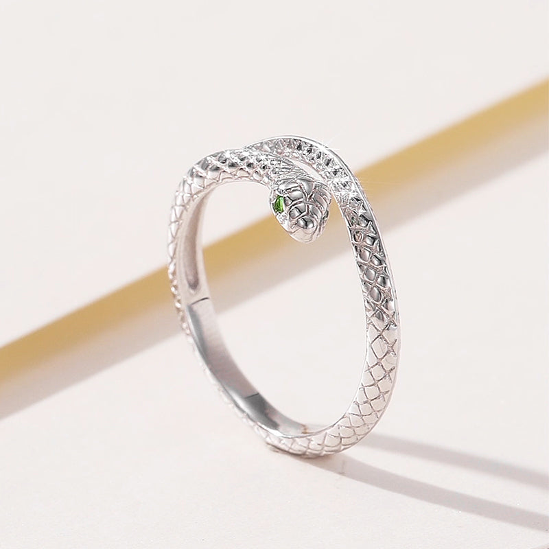 S925 Silver Zircon Snake Ring