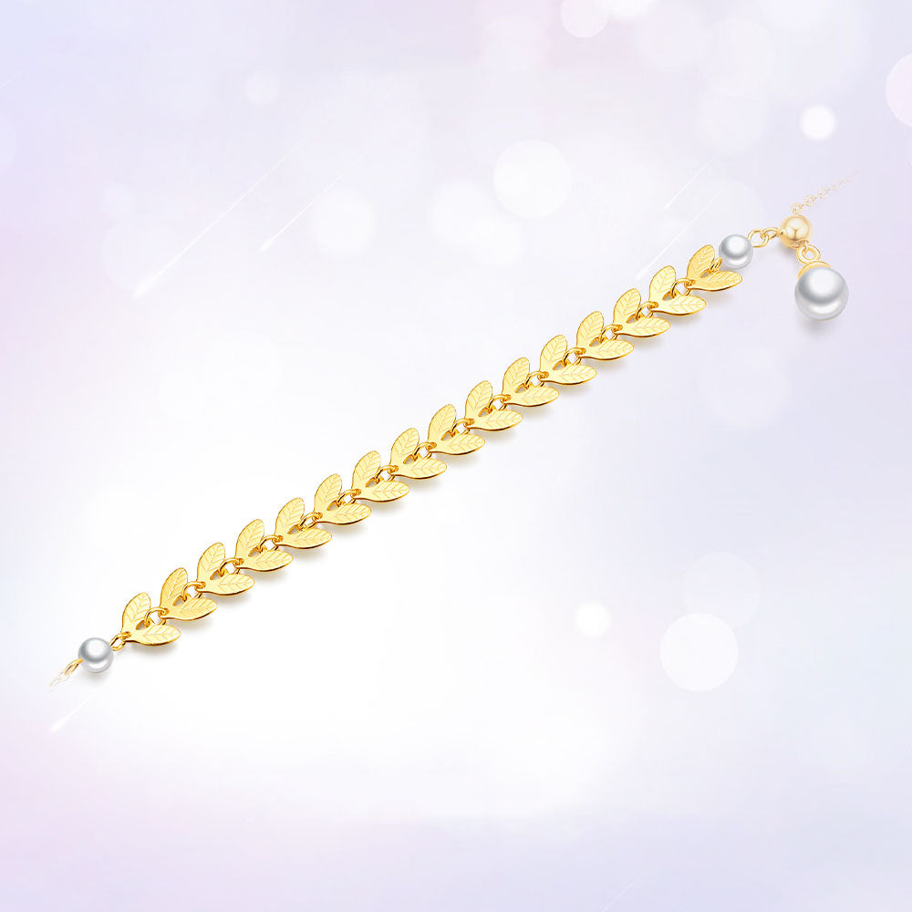 S925 Silver Pearl Wheat of Ear Necklace