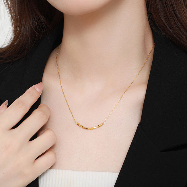 24K Gold Diamond Mobius O-chain Necklace