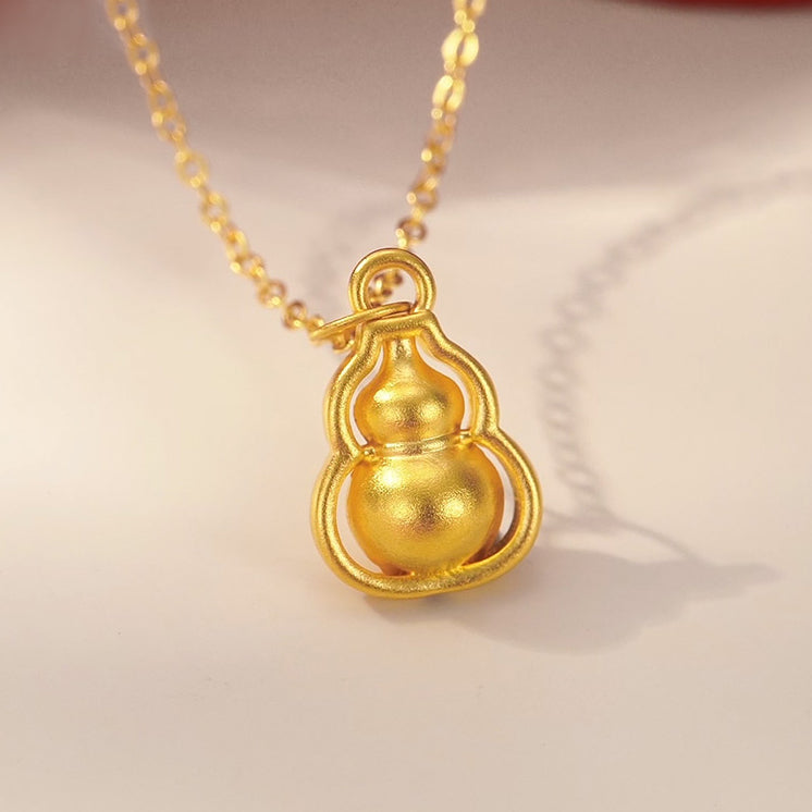 24K Gold Ruyi Fortune Gourd Pendant