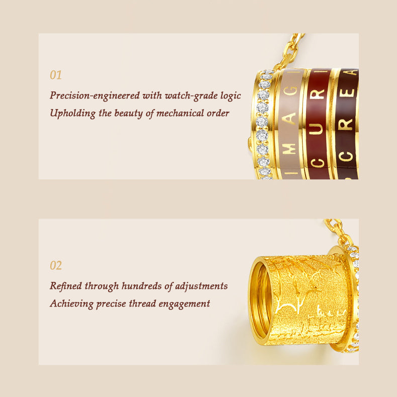 Da Vinci Code Series 24K Gold Diamond Convertible Barrel Necklace