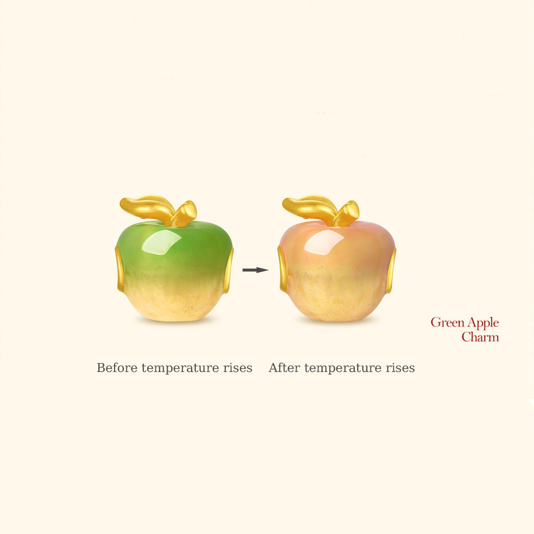 [Pre-sale] 24K Gold Temperature Color Change Enamel Cute Apple Charm