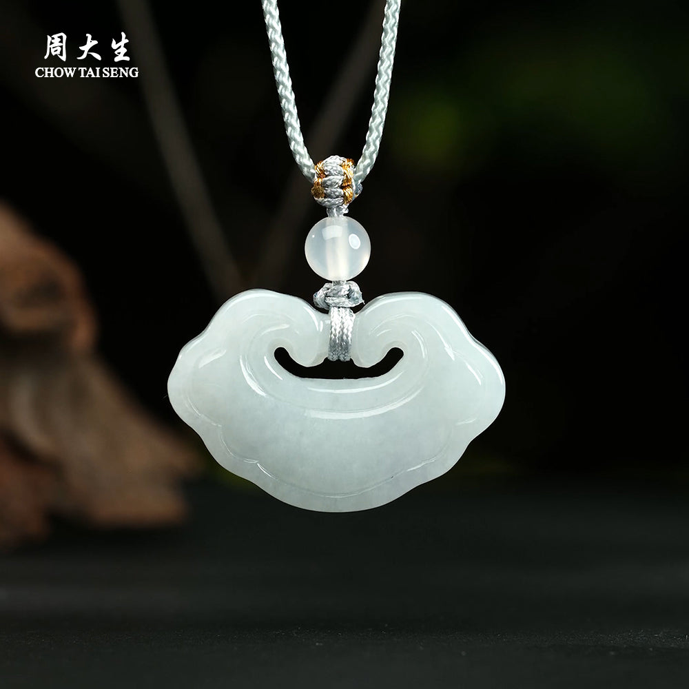 Jadeite Ruyi Peace Cloud Lock Necklace