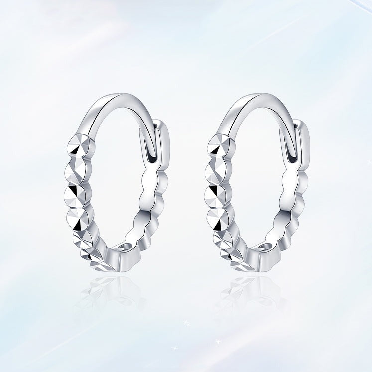 PT950 Platinum Circle Simple Hoop Earrings