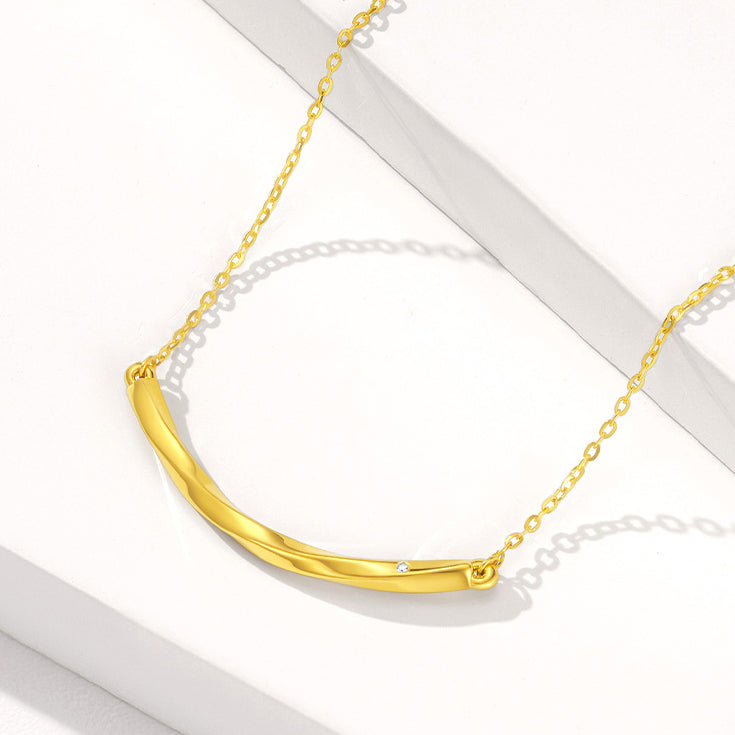 24K Gold Diamond Mobius O-chain Necklace