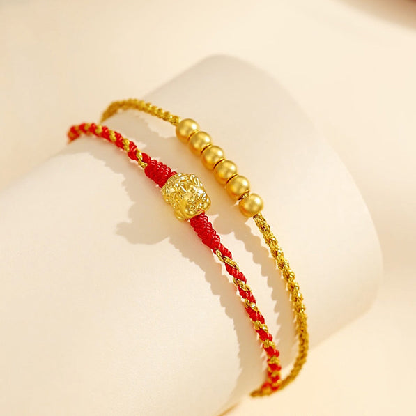 [Pre-sale] 24K Gold Lucky Pixiu Double-Layer Braided Bracelet