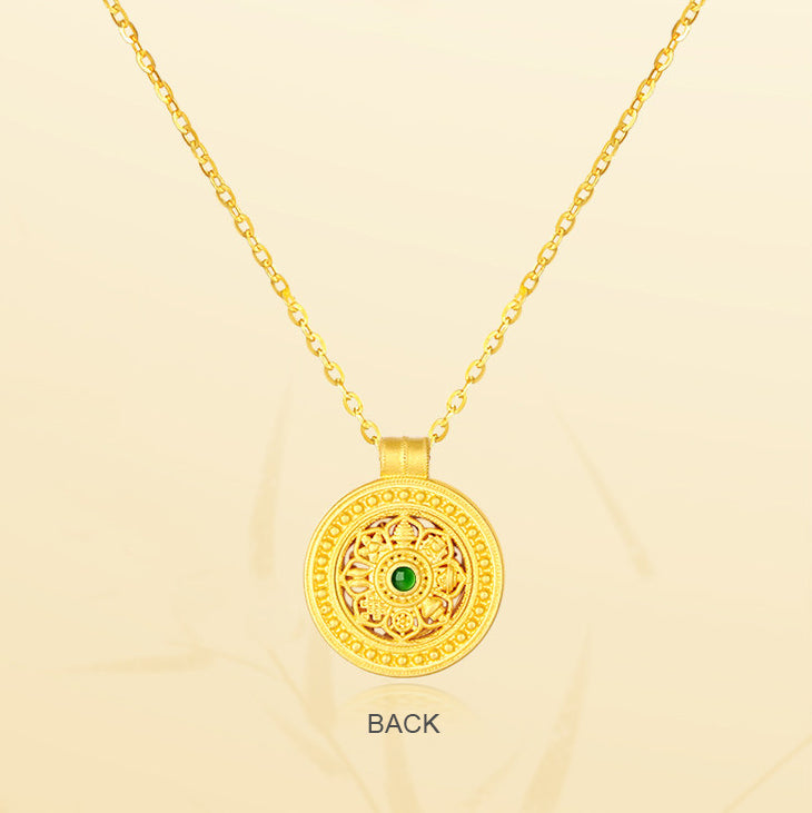 Gold Plated Silver Eight-treasure Compass Necklace