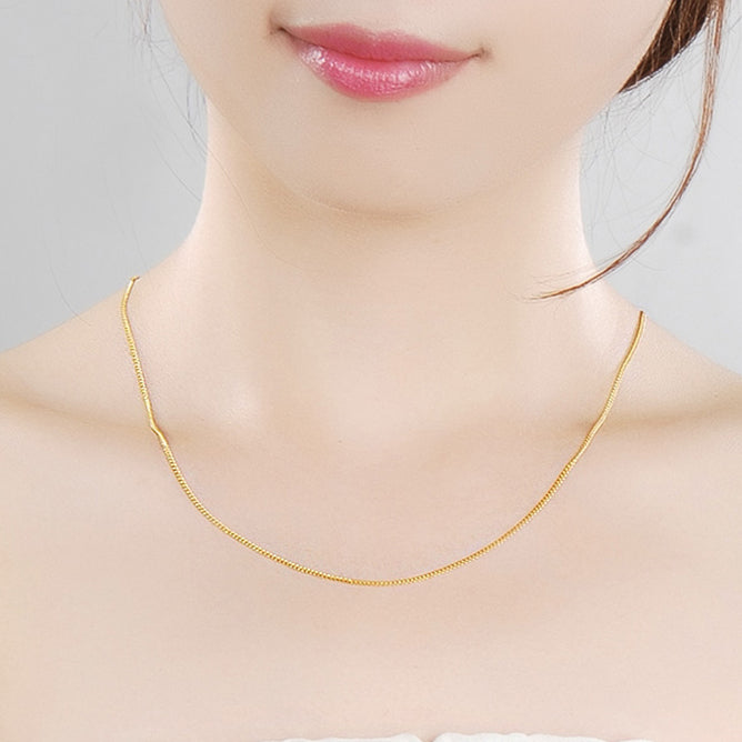 24K Gold Cable O Basic Chain Necklace