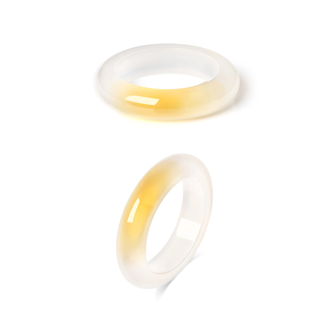 Natural Honey-colored Moonlight Chalcedony Ring