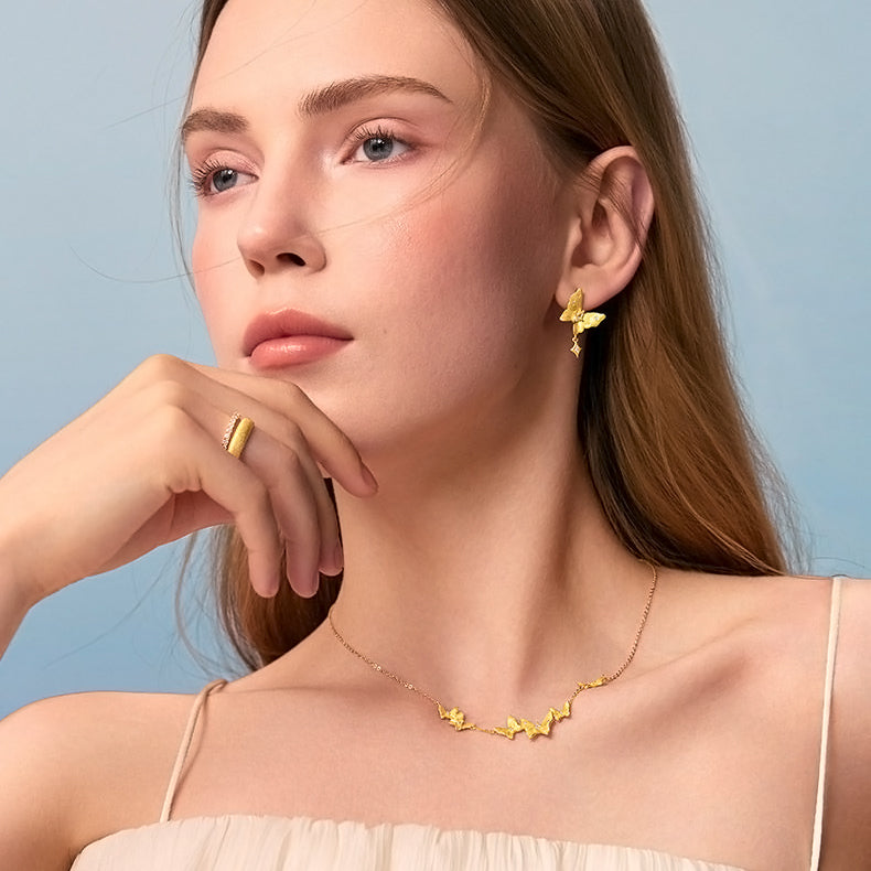 Gold Plated Silver Elegant Butterfly Necklace