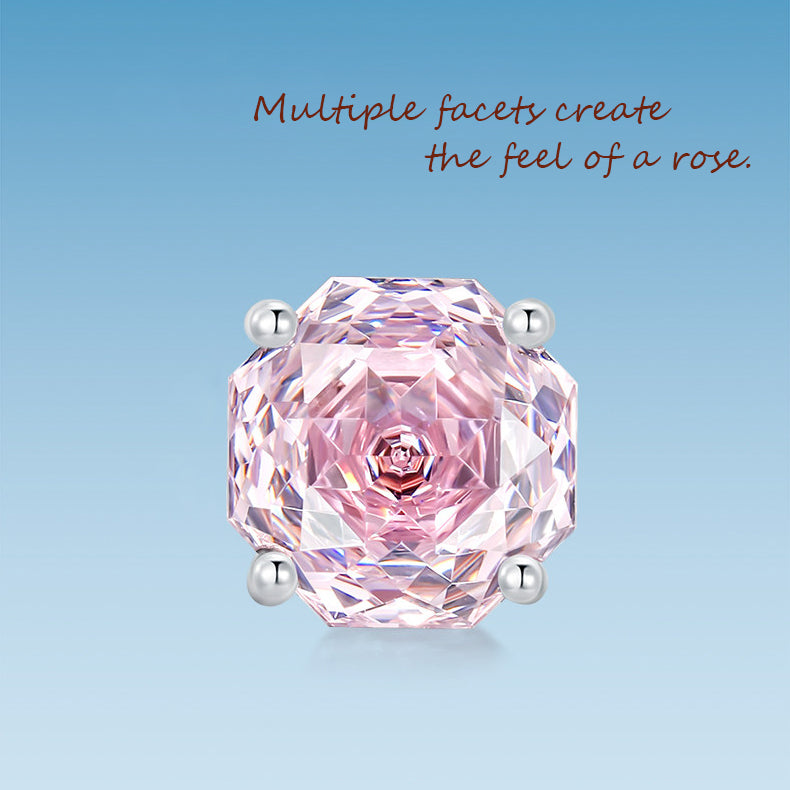Silver Zircon Colored Rose Solitaire Bezel Bracelet