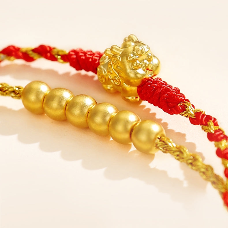 [Pre-sale] 24K Gold Lucky Pixiu Double-Layer Braided Bracelet