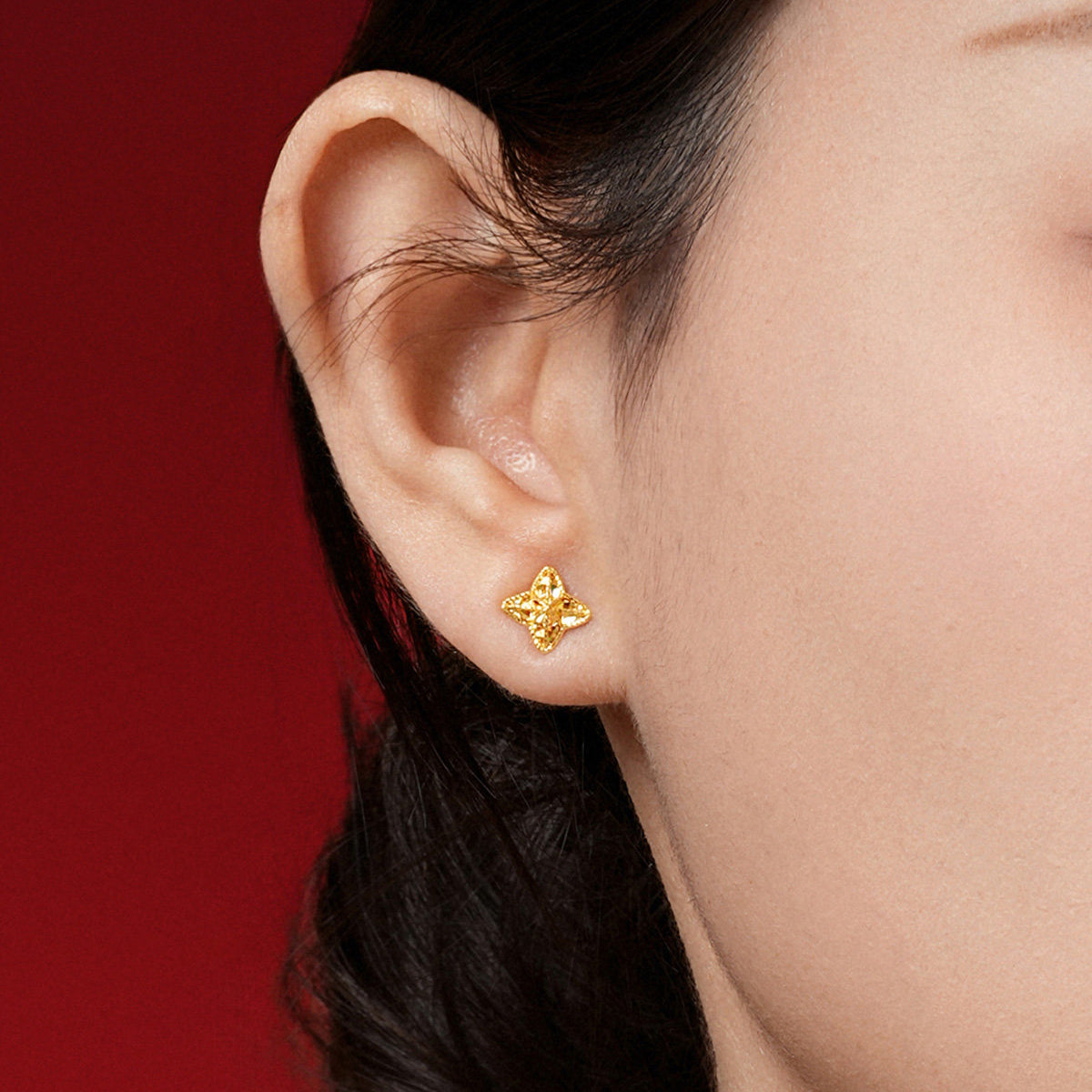 [Pre-sale] Dazzling Gold Series 24K Gold Four-Leaf Clover Earrings